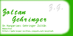 zoltan gehringer business card
